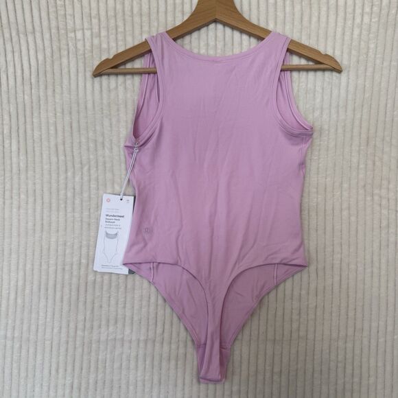 Lululemon Wundermost Square-Neck Sleeveless Thong Bodysuit Nulu Sz XS Pink NWT - Picture 4 of 13